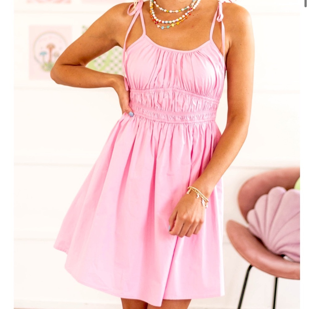 Peach Love Smocked Mini Dress